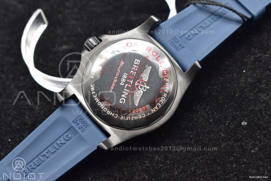 1170 TF Bezel On Best Edition 44 Rubber Strap Lightweight 1:1 A Superocean Black Automatic Black Blue Dial 0104